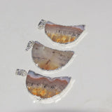 Natural Yellow Crystal Stone Moon Pendant for Women Jewelry Making