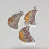 Natural Yellow Crystal Stone Moon Pendant for Women Jewelry Making