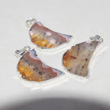 Natural Yellow Crystal Stone Moon Pendant for Women Jewelry Making
