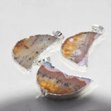 Natural Yellow Crystal Stone Moon Pendant for Women Jewelry Making