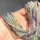 Faceted Green Fluorite Quartz Spacer Beads 15'' 3 4mm