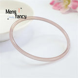 Natural Smoke Purple Chalcedony Agate Thin Round Bar Jingle Bracelet