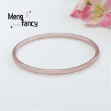 Natural Smoke Purple Chalcedony Agate Thin Round Bar Jingle Bracelet