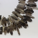 Natural Smoky Quartz Point Beads Top Drilled Jewelry