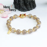 Natural Smoky Purple Agate Tiger Chalcedony Beads Bracelet Men Women