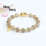 Natural Smoky Purple Agate Tiger Chalcedony Beads Bracelet Men Women