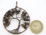 Smoky Quartz Chips Tree of Life Pendant Necklace Set
