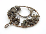 Smoky Quartz Chips Tree of Life Pendant Necklace Set