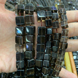 Natural Smoky Quartz Cube Beads 15'' DIY Loose Beads for Jewelry Making
