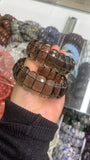 Natural Smoky Quartz Crystal Beads Bracelet Gemstone Bangle for Woman