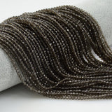 Natural Smoky Quartz Faceted Round Beads 2mm / 3mm / 4mm