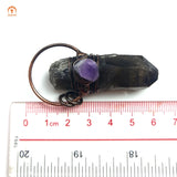 Smoky Quartz Pointed Pendant Wire Wrapped Necklace Charm