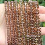 Natural Smoky Quartz Rondelle Beads 15inch DIY Jewelry Making