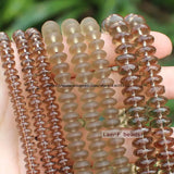 Natural Smoky Quartz Rondelle Beads 15inch DIY Jewelry Making