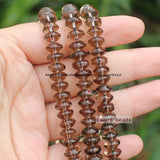 Natural Smoky Quartz Rondelle Beads 15inch DIY Jewelry Making