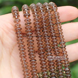 Natural Smoky Quartz Rondelle Beads 15inch DIY Jewelry Making