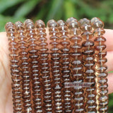 Natural Smoky Quartz Rondelle Beads 15inch DIY Jewelry Making