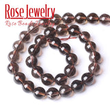 Natural Smoky Quartz Crystal Stone Beads 4-12mm 15'' Strand
