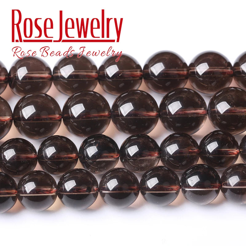 Natural Smoky Quartz Crystal Stone Beads 4-12mm 15'' Strand