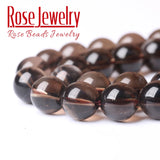 Natural Smoky Quartz Crystal Stone Beads 4-12mm 15'' Strand