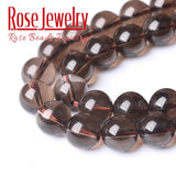 Natural Smoky Quartz Crystal Stone Beads 4-12mm 15'' Strand