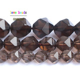 Faceted Smoky Quartz Stone Beads 15-inch 6/8/10mm