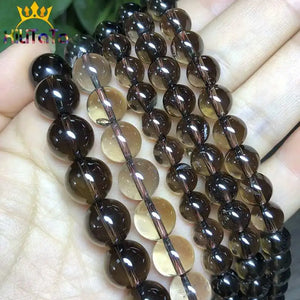 Smoky Quartz Stone Beads Round Spacer Loose Beads 15 Inches 4/6/8/10/12mm