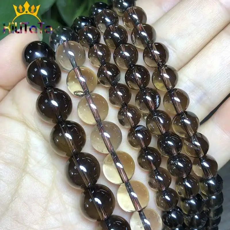 Smoky Quartz Stone Beads Round Spacer Loose Beads 15 Inches 4/6/8/10/12mm