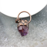 Smoky/White Quartz Amethysts Antique Brass Style Pendant