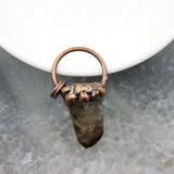 Smoky/White Quartz Amethysts Antique Brass Style Pendant