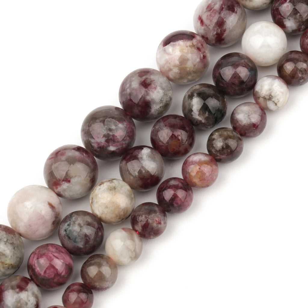 Colorful Tourmaline Stone Beads Round Loose Spacer Bead 6 8 10mm