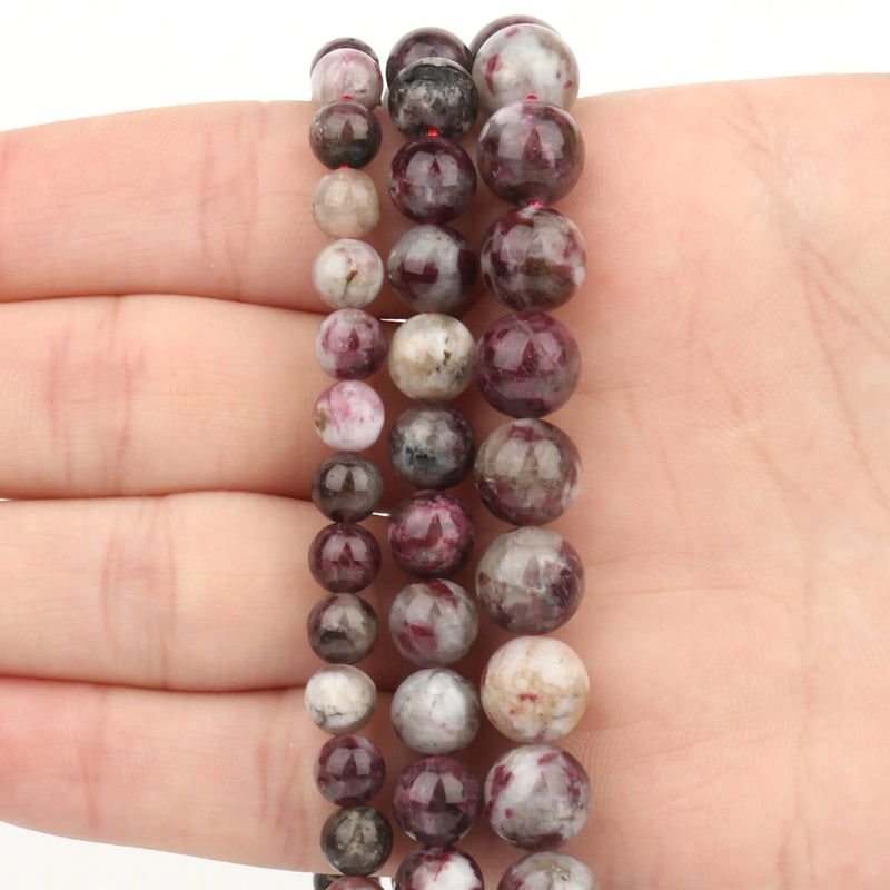 Colorful Tourmaline Stone Beads Round Loose Spacer Bead 6 8 10mm