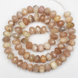 Natural Sunstone Rondelle & Round Beads 5x8/6x10mm 15in