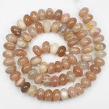 Natural Sunstone Rondelle & Round Beads 5x8/6x10mm 15in