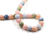 Natural Smooth Morganite Stone Beads 6 8 10mm Loose Round Pink Colorful Gem