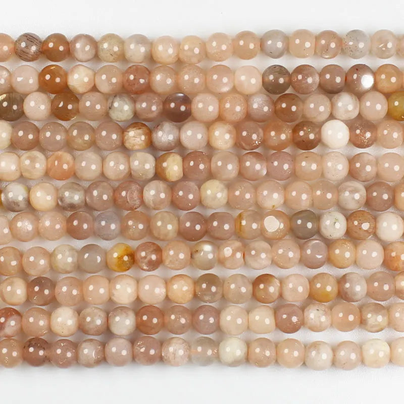 Natural Smooth Sunstone Round Beads 4-14mm 15inch
