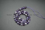 Smooth Veins Amethyst Stone Round Beads 4-12mm DIY Jewelry Making