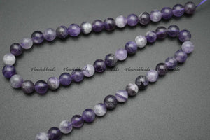 Smooth Veins Amethyst Stone Round Beads 4-12mm DIY Jewelry Making
