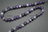 Smooth Veins Amethyst Stone Round Beads 4-12mm DIY Jewelry Making