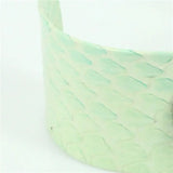 Snakeskin Bangle with Rhinestone Charm Statement Leather Bangle