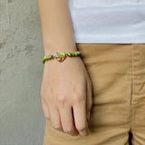 Snakeskin Stone Bracelet with Heart Charm
