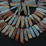 Natural Snakeskin Stone Gems Top Drilled Slice Beads Pendants