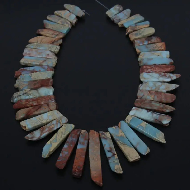 Natural Snakeskin Stone Gems Top Drilled Slice Beads Pendants