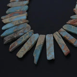 Natural Snakeskin Stone Gems Top Drilled Slice Beads Pendants