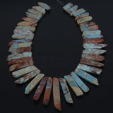 Natural Snakeskin Stone Gems Top Drilled Slice Beads Pendants