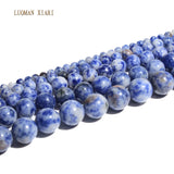 Natural Sodalite Round Loose Stone Beads For Jewelry Making 4-10mm Strand 15''