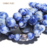 Natural Sodalite Round Loose Stone Beads For Jewelry Making 4-10mm Strand 15''