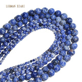 Natural Sodalite Round Loose Stone Beads For Jewelry Making 4-10mm Strand 15''