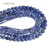 Natural Sodalite Round Loose Stone Beads For Jewelry Making 4-10mm Strand 15''