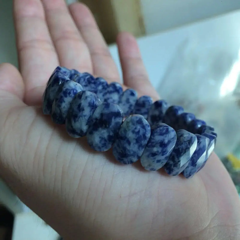 Sodalite Stone Beads Bracelet Gemstone Bangle Fine Jewelry Gift
